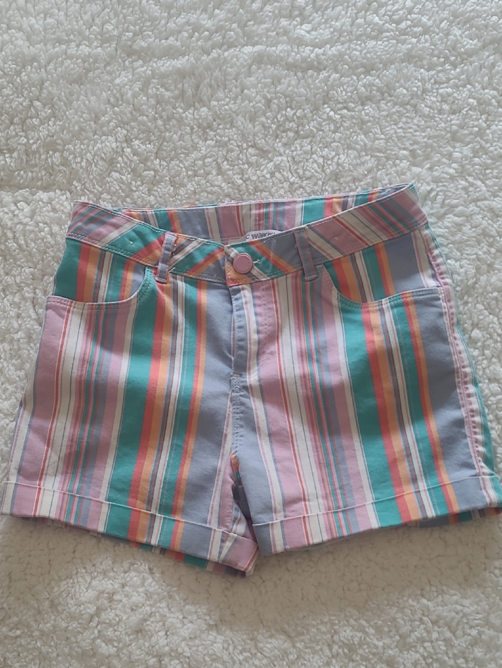 💲5/25💲 Striped Multicolor Shorts - Pastel Rainbow
